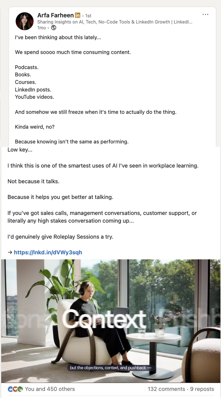Sponsored LinkedIn post for Synthesia